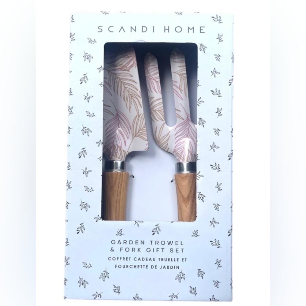 Scandi Home Garden Trowel & Fork Gift Set, Beautiful Floral pattern